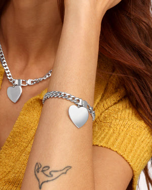 Julian XL Heart Cuban Chain Bracelet