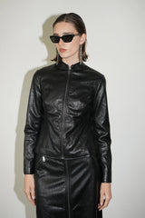 Bennet Faux Leather Zip Jacket