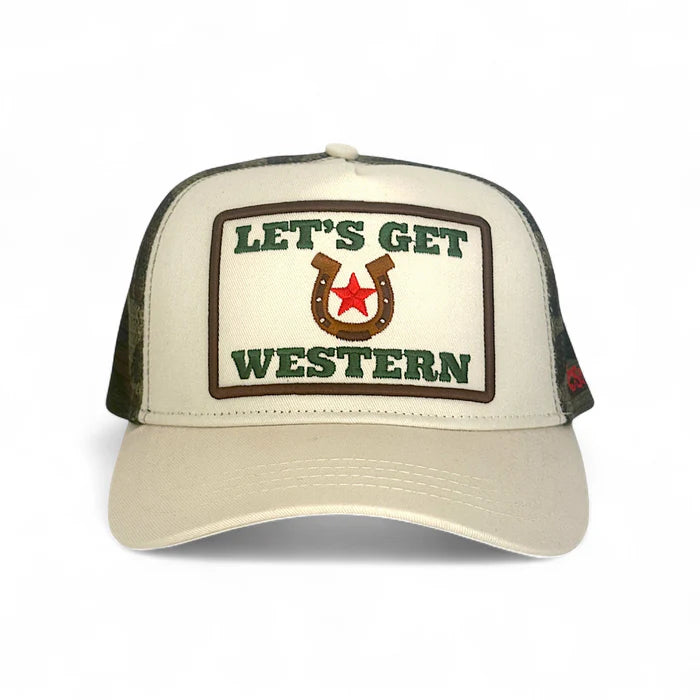 Let's Get Western Trucker Hat Camo