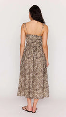 Leopard Tie Front Midi Dress