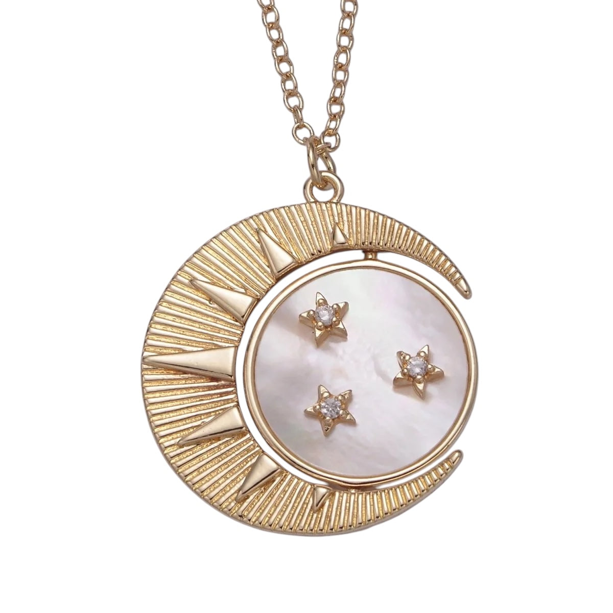 Crescent Moon Mother of Pearl Necklace