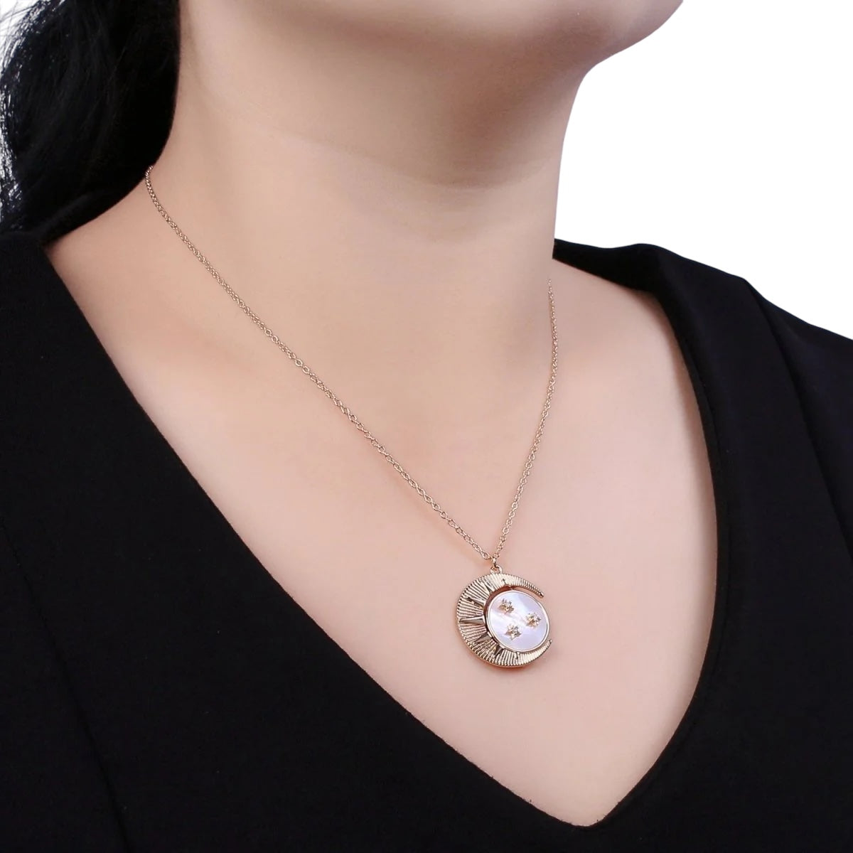 Crescent Moon Mother of Pearl Necklace