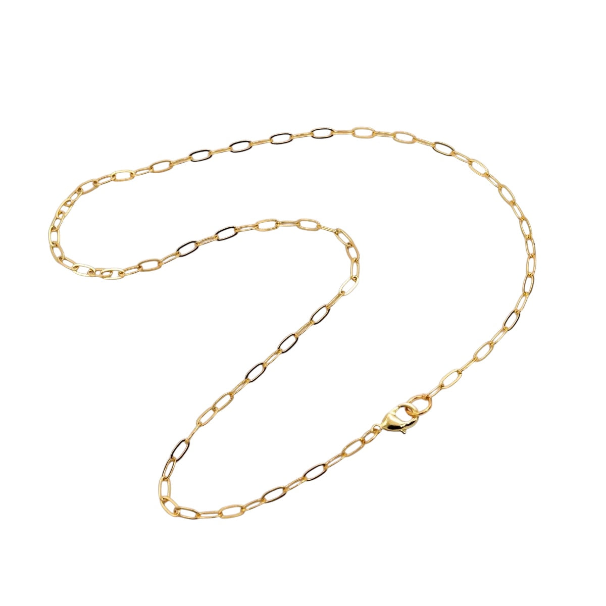 3mm Paperclip Necklace Gold Filled