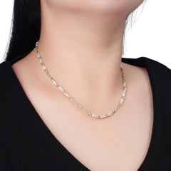 Handmade Bead Chain Necklace Mother of Pearl