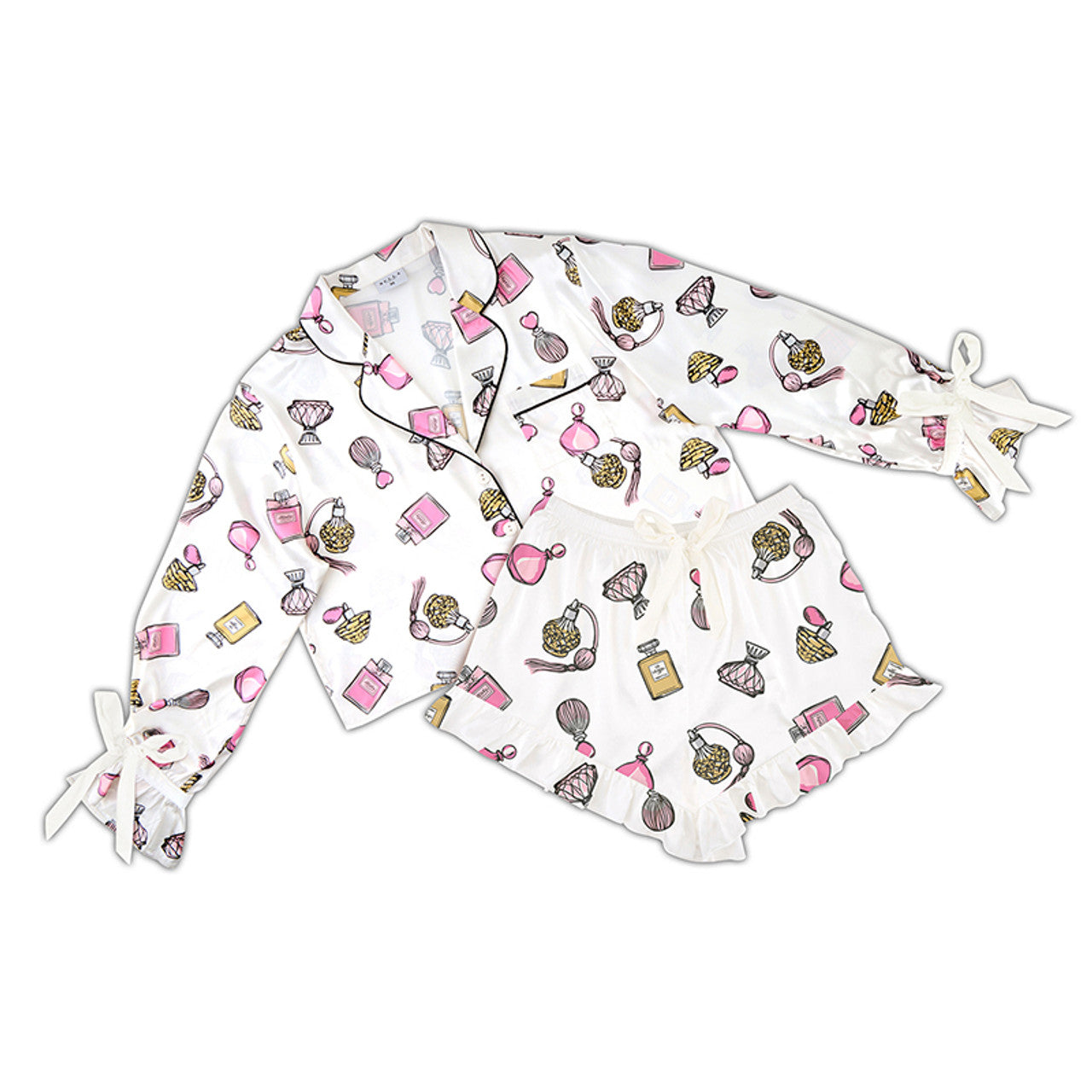 Cropped PJ Set - Perfume Bottles