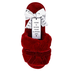 Plush Velvet Bow Slippers