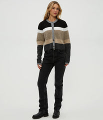 Fiona Stripe Crew Neck Cardigan