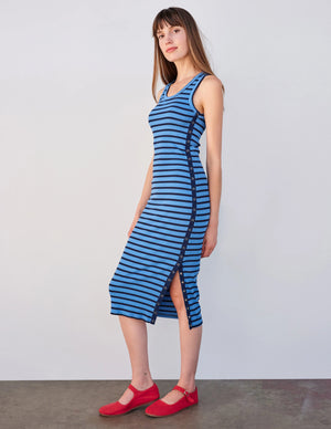 Striped Bodycon Dress with Snaps