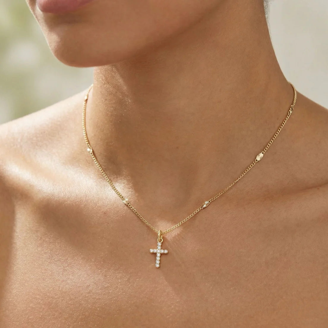 Mini Frankie Cross Necklace