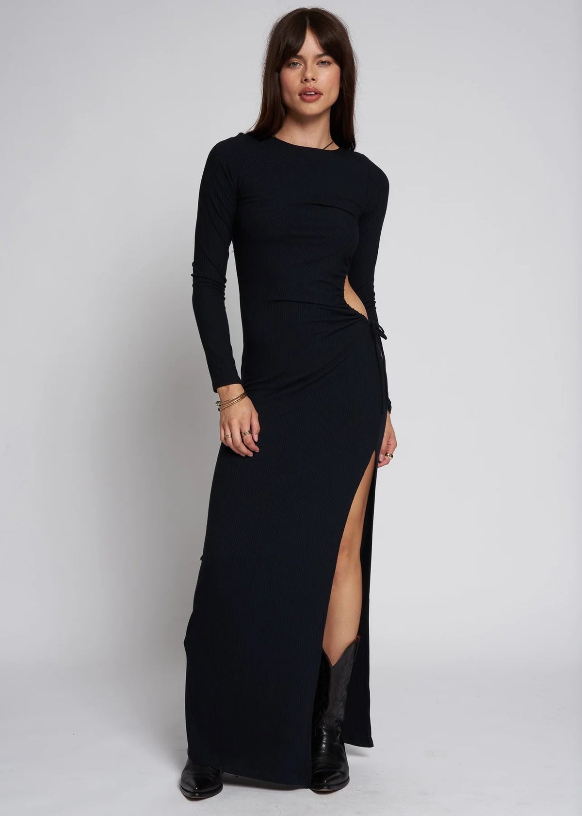 Wide Rib Every Curve Long Sleeve Maxi Dress