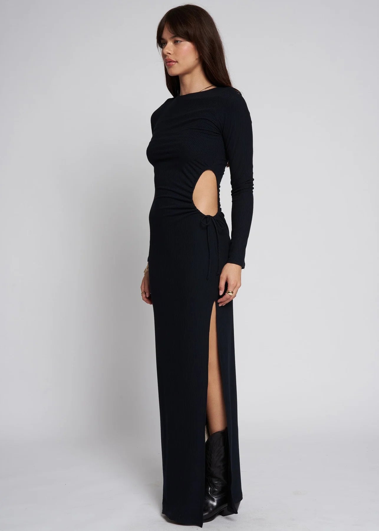 Wide Rib Every Curve Long Sleeve Maxi Dress