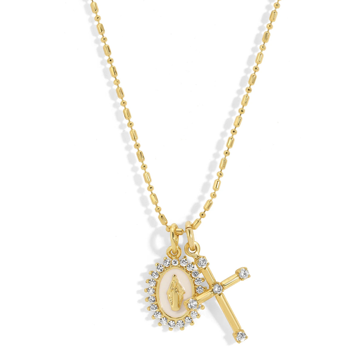 Virgin Maria Multi Charm Necklace