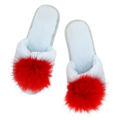 Plush Pom Pom Slippers