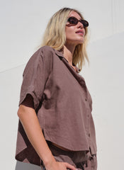 Linen Dolman Pocket Shirt
