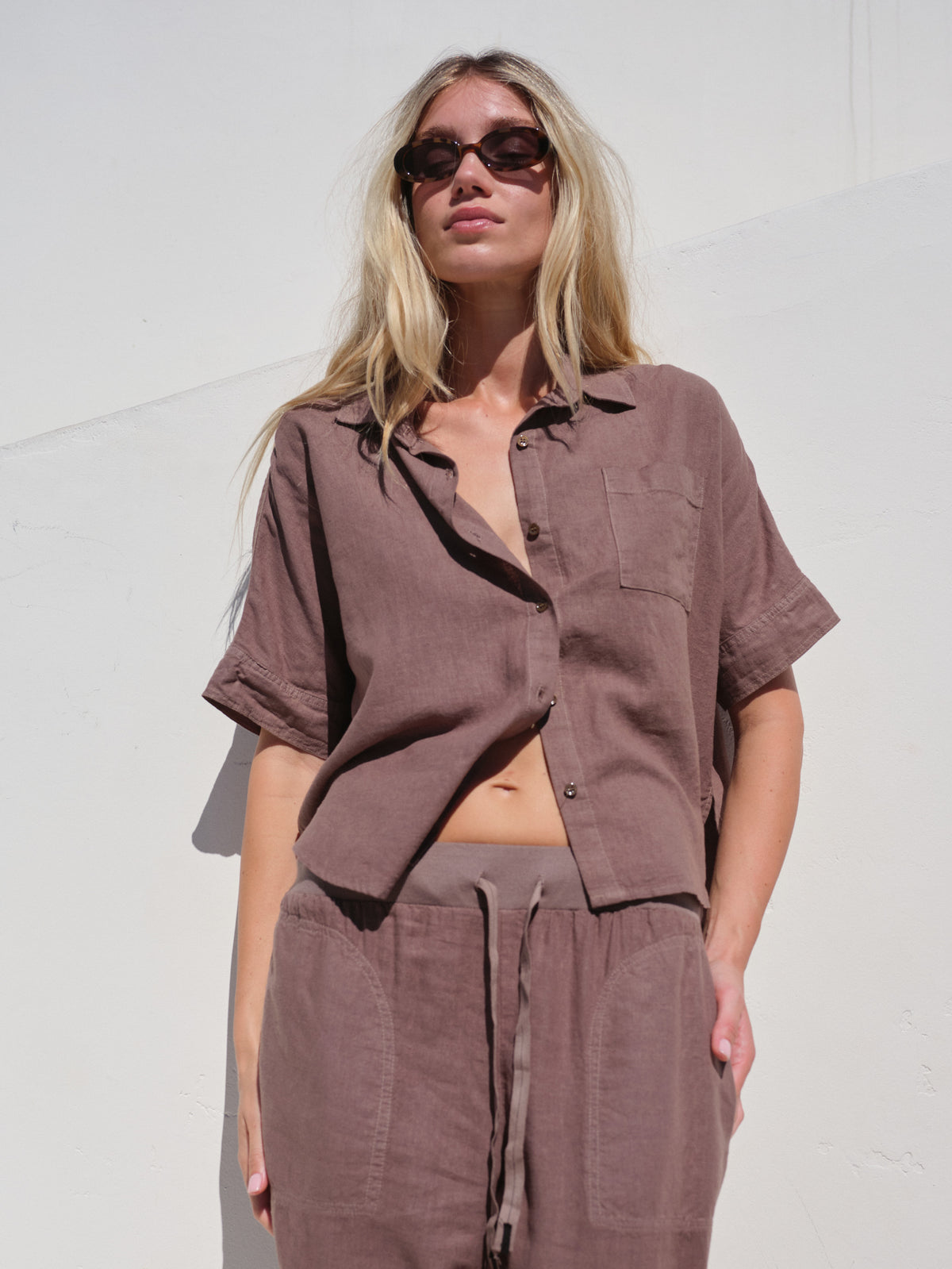 Linen Dolman Pocket Shirt