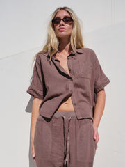 Linen Dolman Pocket Shirt