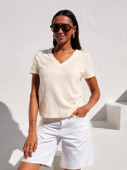 Supima Slub Jersey S/S V Neck