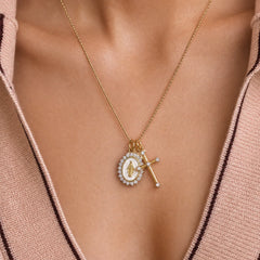 Virgin Maria Multi Charm Necklace
