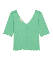 Yvonne V-Neck Lettuce Edge Top