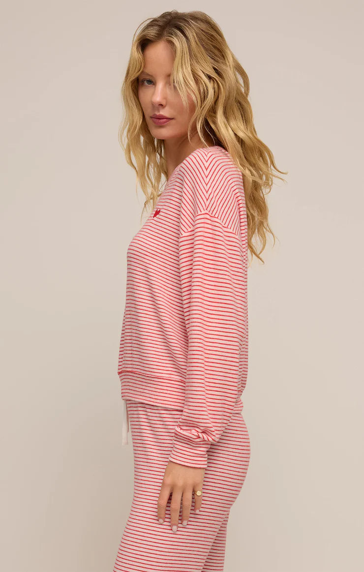 Bisous Stripe Long Sleeve Top