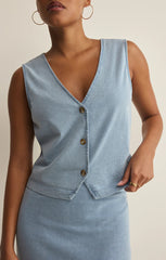 Noelle Jersey Denim Top