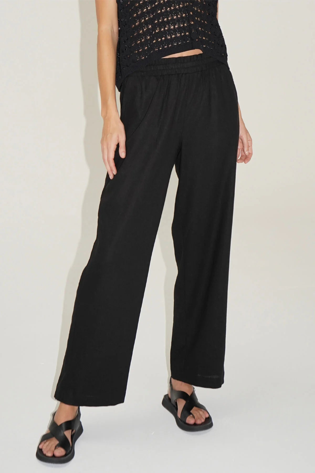 Declan Linen Elastic Waist Pant