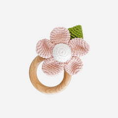Blush Pink Baby Rattle Teether