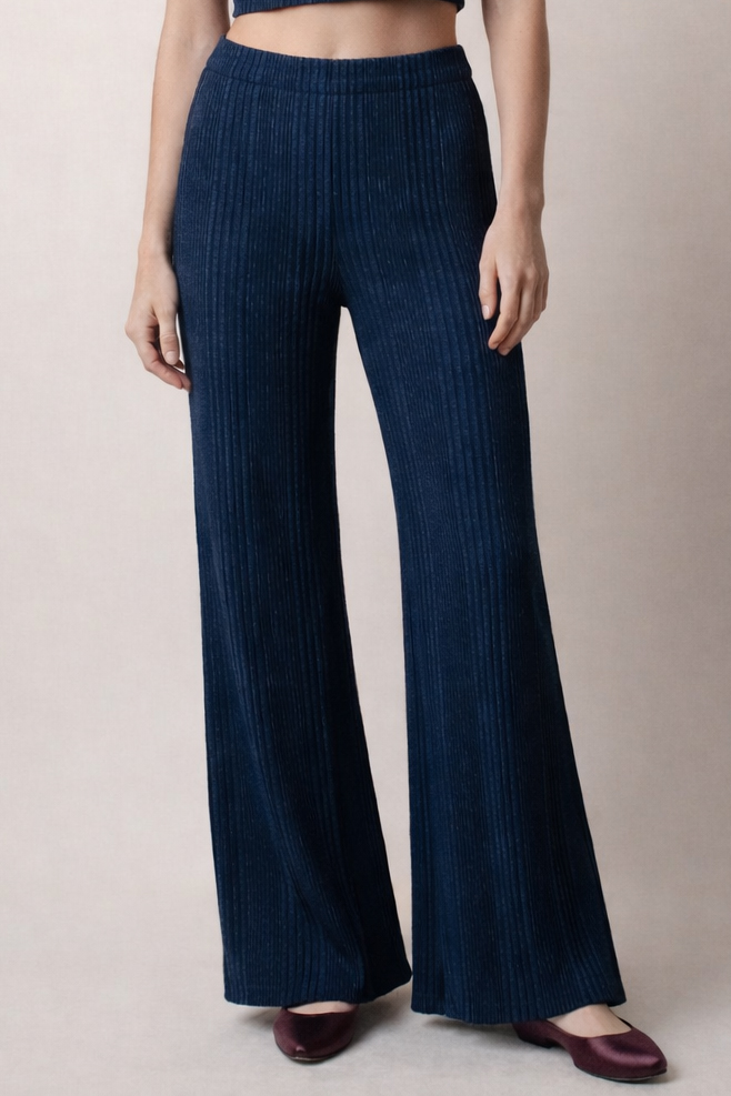 Variegated Rib Wide Leg Pant