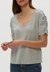 Josie V-Neck Ruched Tee