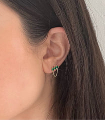 Magda Emerald Chain Studs