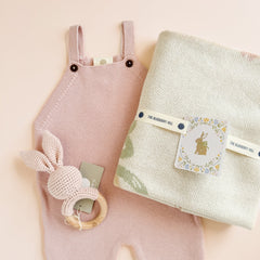 Pastel Floral Blanket, Hat, & Rattle Set
