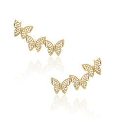 Pave Butterfly Ear Crawlers