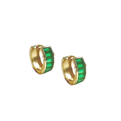 Peyton Emerald CZ Huggies