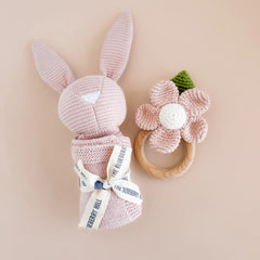 Blush Pink Baby Rattle Teether