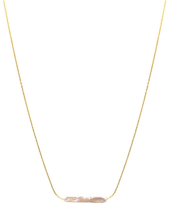Stick Pearl Floating Necklace