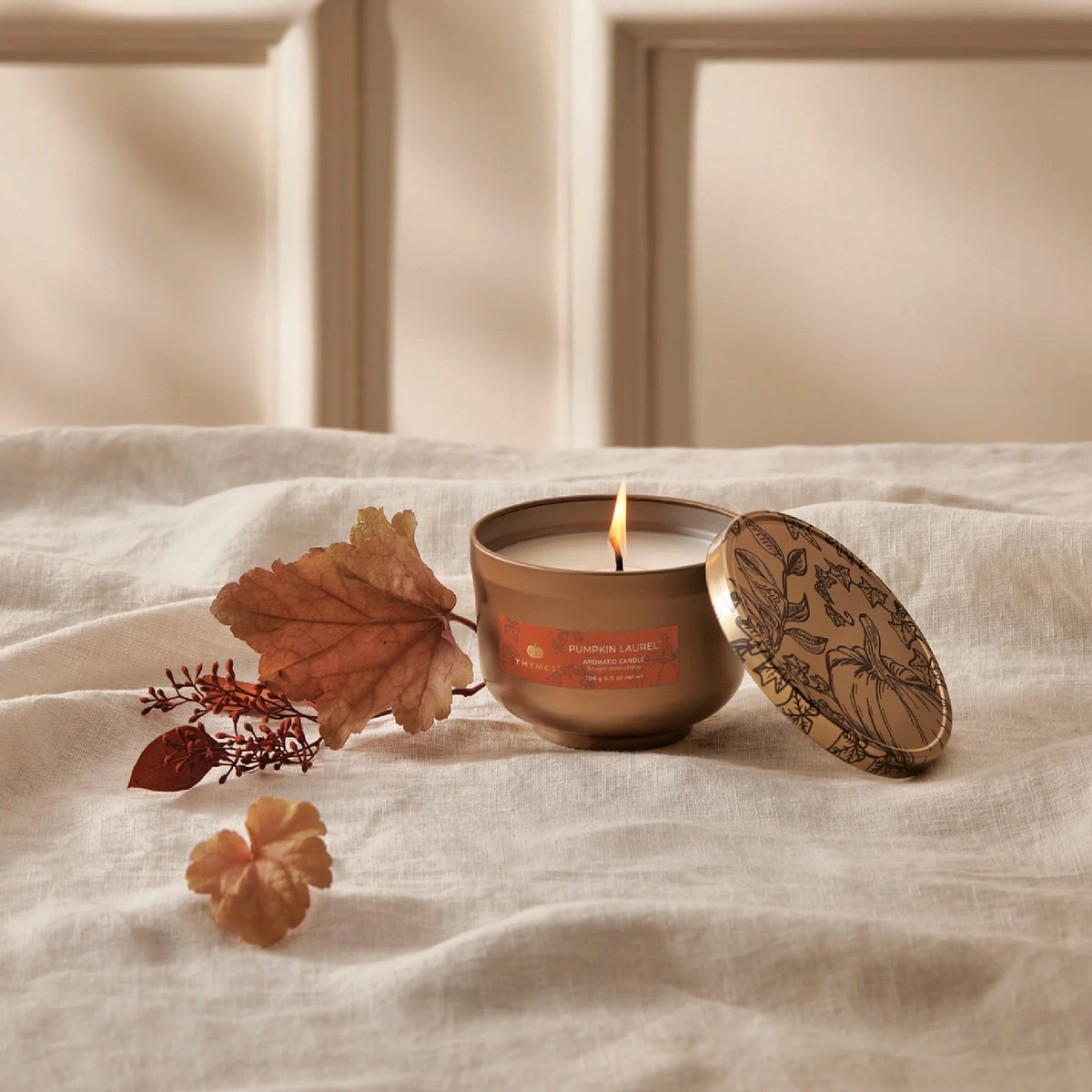 Pumpkin Laurel Poured Tin Candle