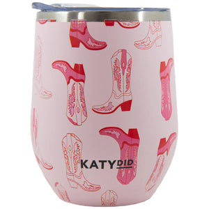 Light Pink Western Boots Insulated Wine Tumbler