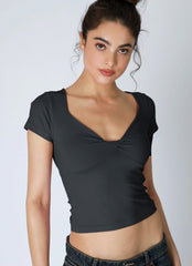Double Twist Short Sleeve Top