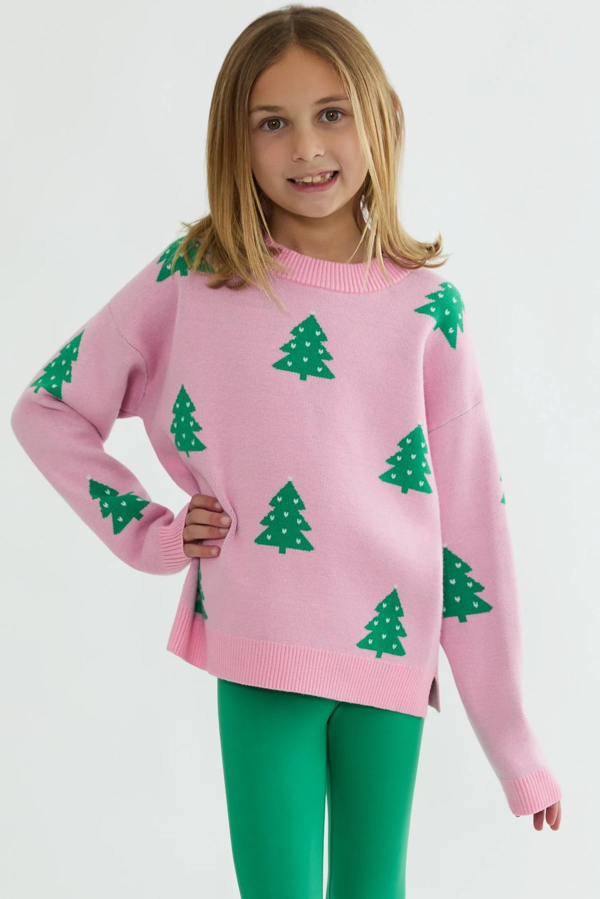 Little Callie Sweater Pink Christmas