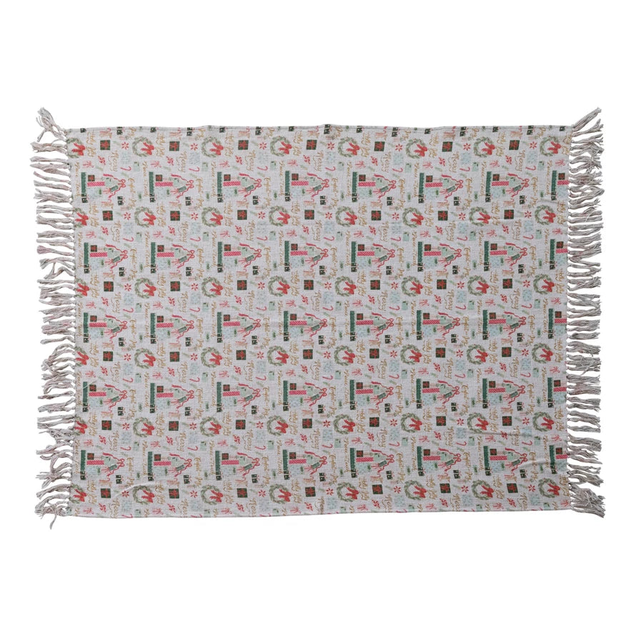 Cotton Slub Printed Throw
